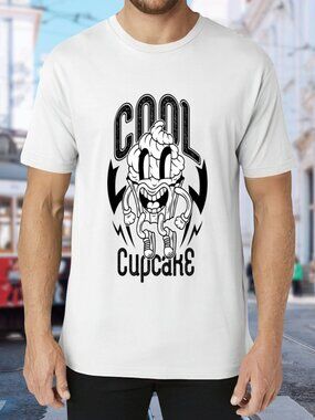 Cool Cupcake Graphic Tee - White